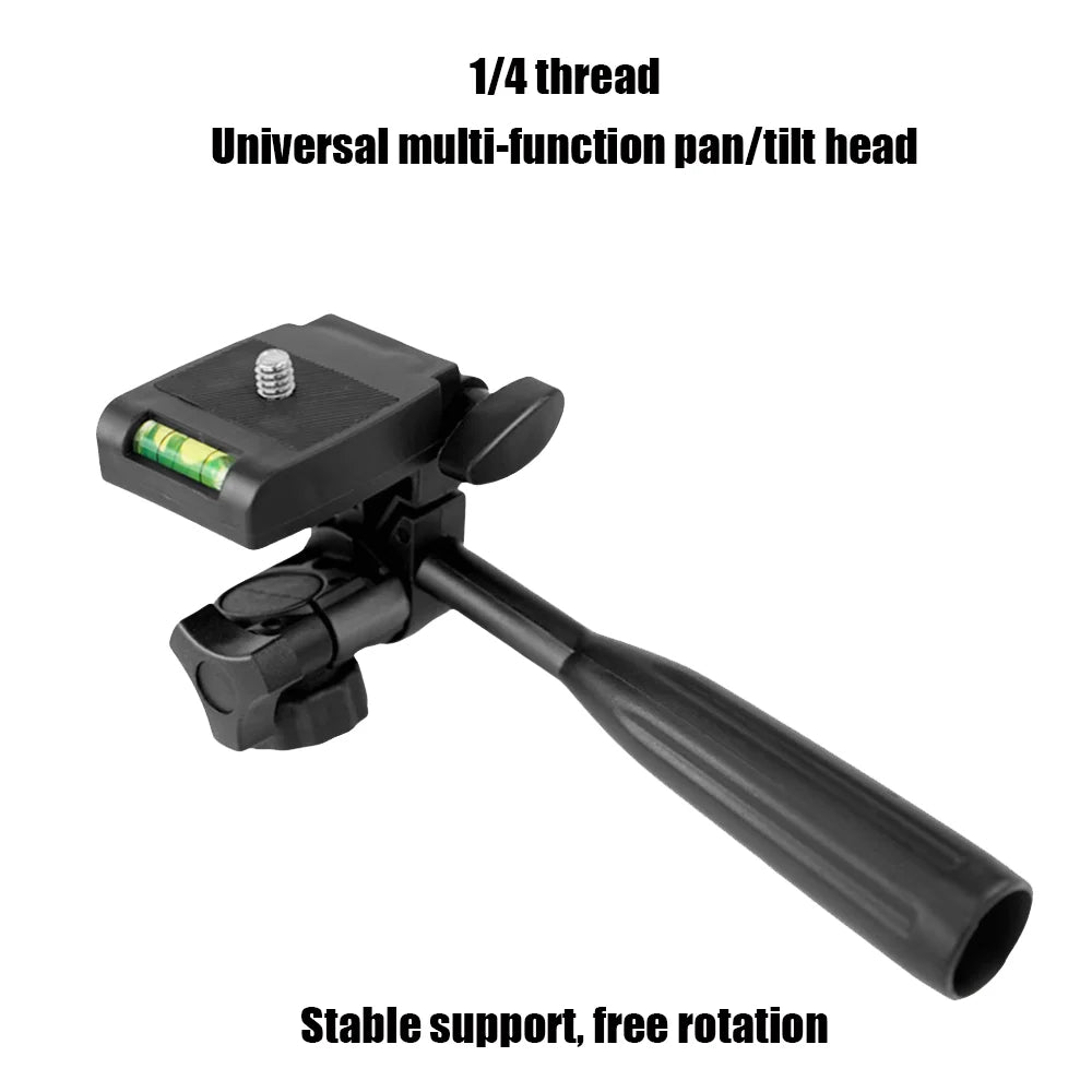 1/4” 3D PTZ Tripod Head with 360° Rotation & 90° Tilt for Mobile Phone, DSLR & Live Streaming