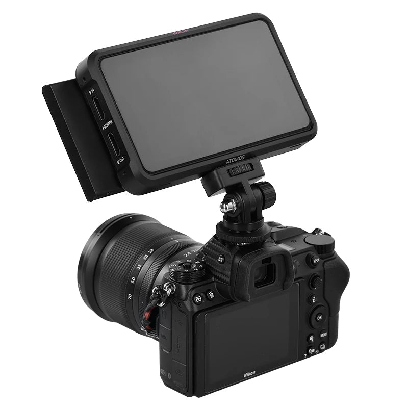 1/4” Quick Release Monitor Mount with Cold Shoe – Swivel & Tilt Adjustable Camera Holder