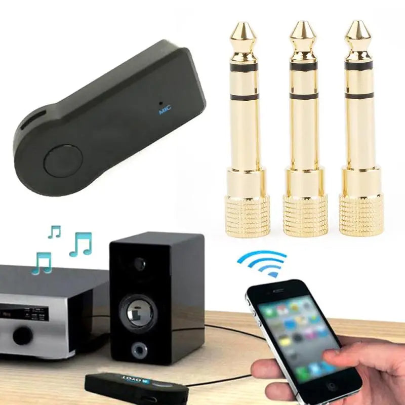 1-Pcs 3.5mm Female Jack Stereo to 6.35mm Jack Adapter for Earphone 1/4" Guitar