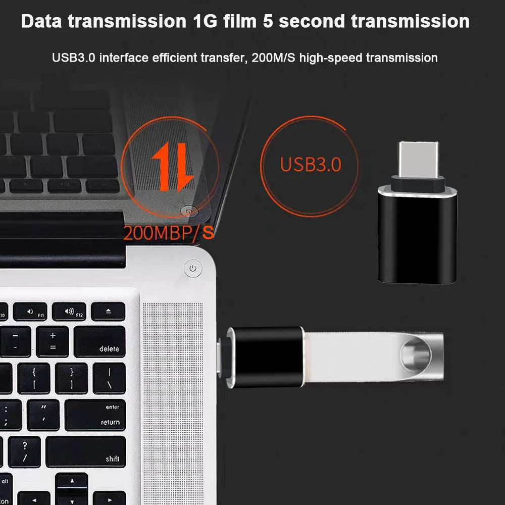 2pcs OTG Adapter USB 3.0 A Female to Type-C Male High-Speed Durable Metal for MacBook Android iPad Pro