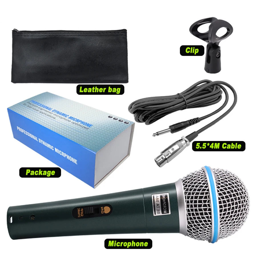 Beta 58A Supercardioid Dynamic Microphone – Professional Wired Vocal Mic for Studio, Karaoke, Streaming & Stage Performance
