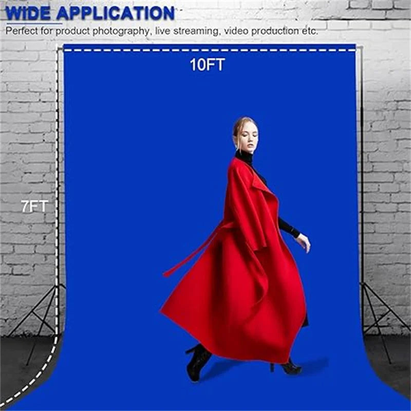 Blue 2Mx3M Hridz Muslin Backdrops for Photography Cloth Screen Photo Background Color Chromakey for Studio Video Wedding Ceremony Home Decoration