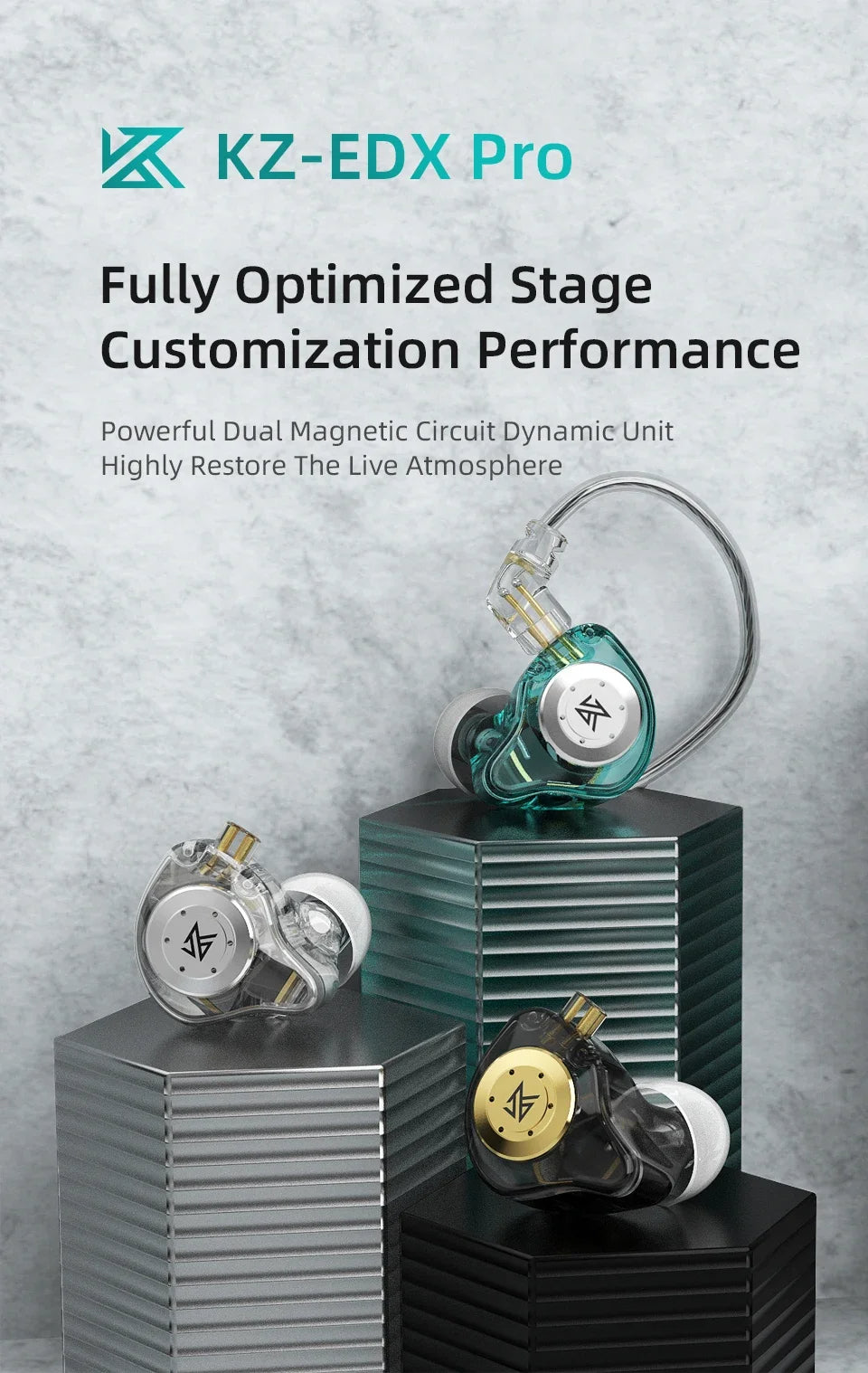 EDX PRO In ear monitors Wired Earphones No-Mic IEM HIFI Stereo Bass Music Earbuds IEM