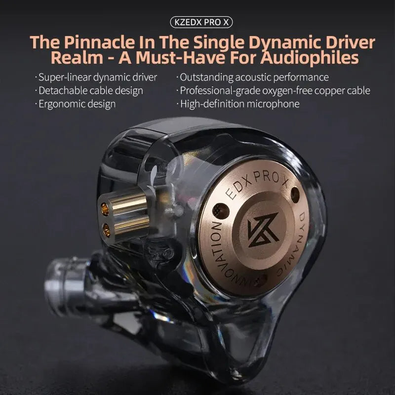 EDX PRO-X Wired IEM Earphones No-Mic HIFI Stereo Bass Music Earbuds In-Ear Sport Headphones