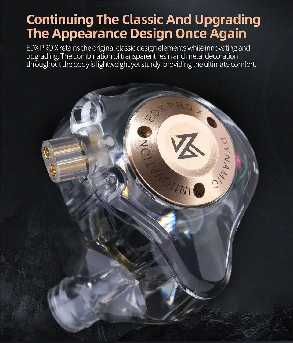 EDX PRO-X Wired IEM Earphones No-Mic HIFI Stereo Bass Music Earbuds In-Ear Sport Headphones