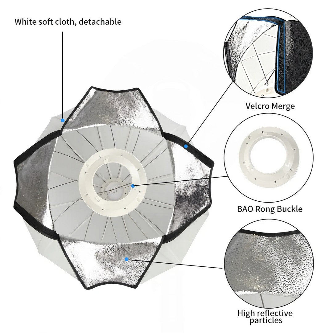 HRIDZ GLS65 65cm Globe Lantern Softbox with Bowens Mount – Collapsible 360° Spherical Diffuser for Studio Flash & LED Video Lights