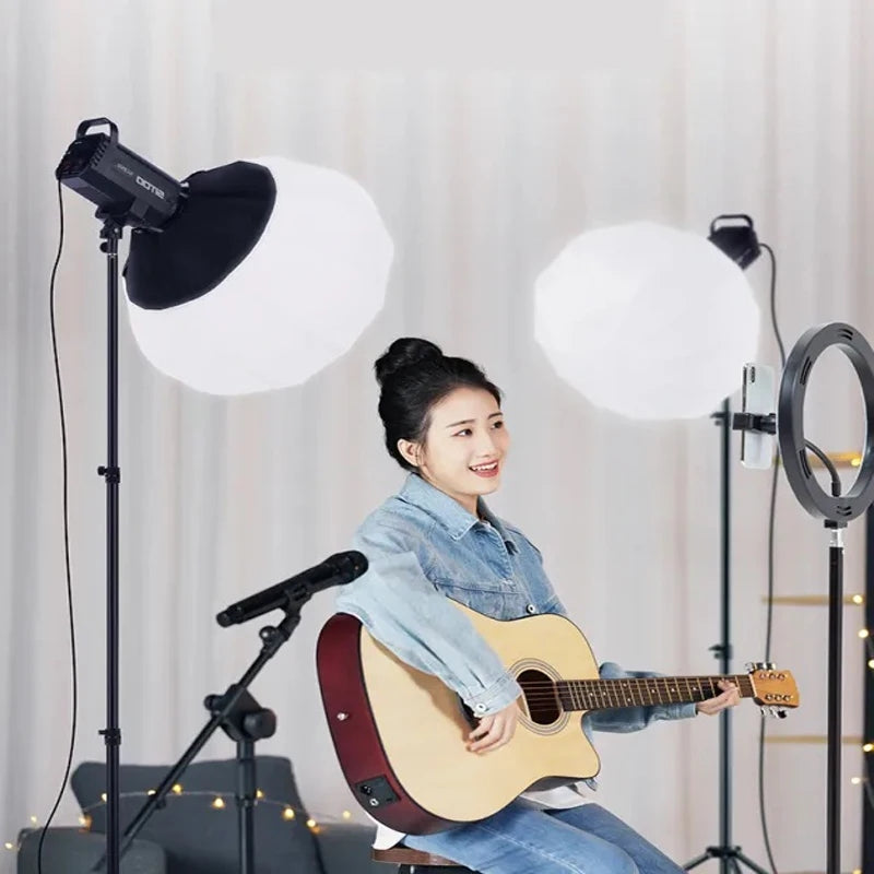 HRIDZ GLS65 65cm Globe Lantern Softbox with Bowens Mount – Collapsible 360° Spherical Diffuser for Studio Flash & LED Video Lights
