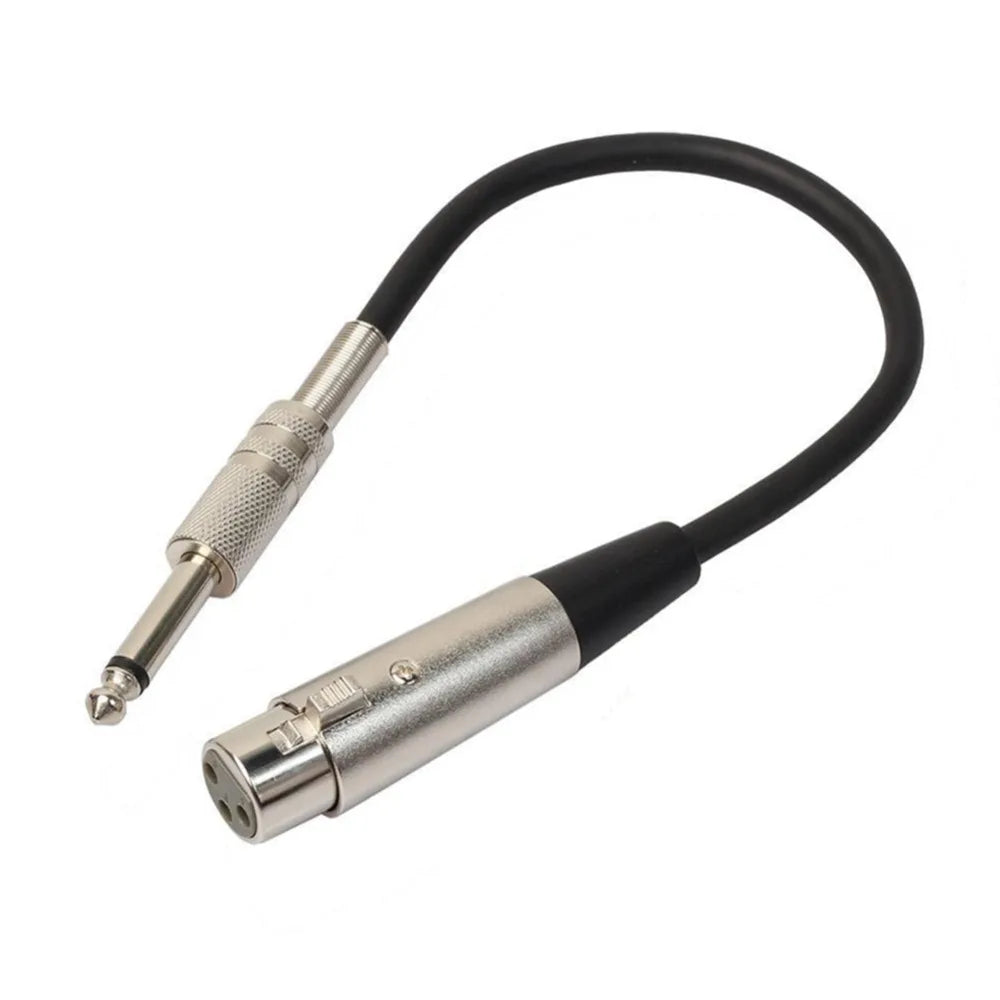 Hridz 1/4β 6.35mm Stereo Jack to 3-Pin XLR Audio Cable β Professional Mic Adapter Cord for Speaker Amplifier (30cm)