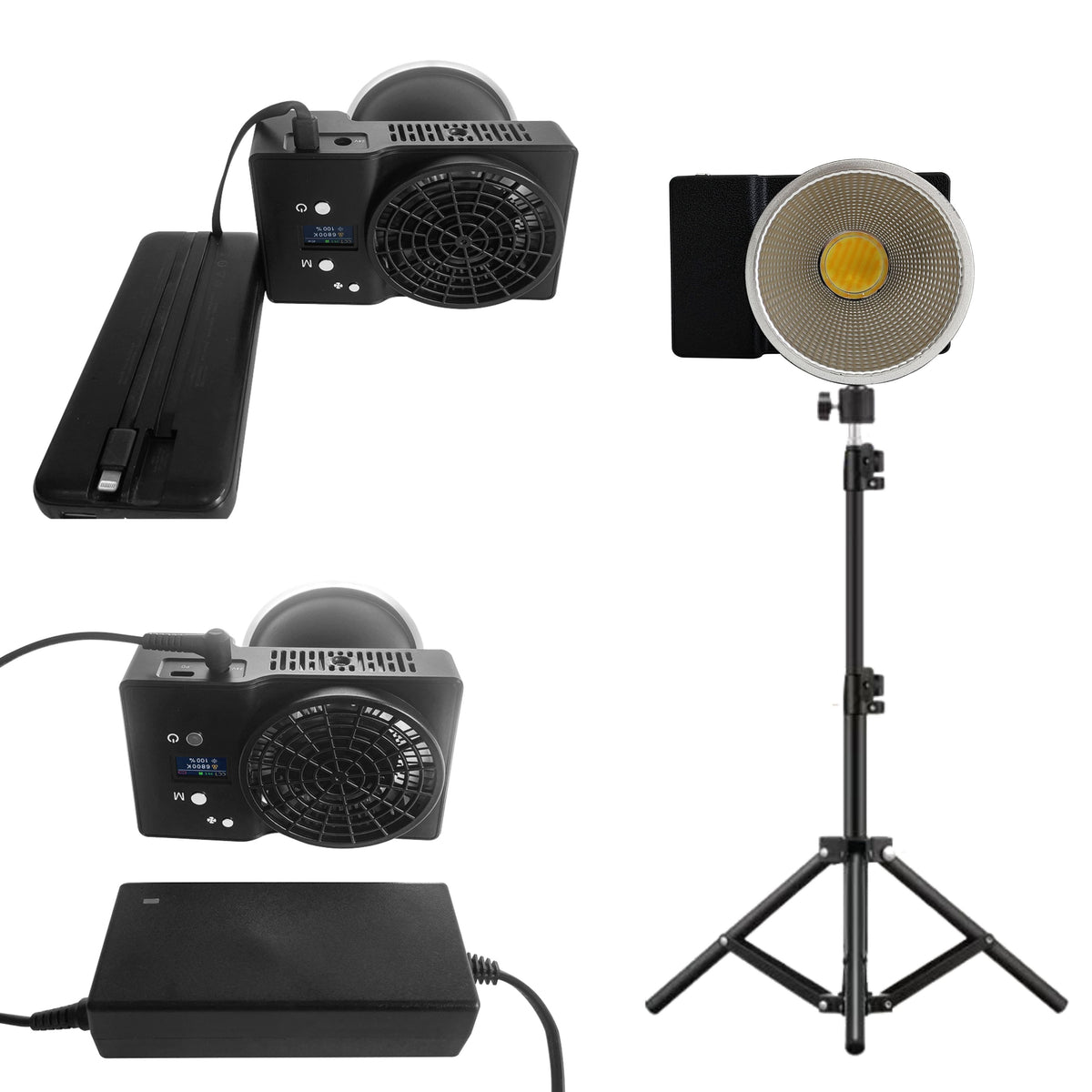Hridz 100W COB LED Studio Lighting Kit with 30cm Quick Release Softbox, Honeycomb Grid & 210cm Light Stand
