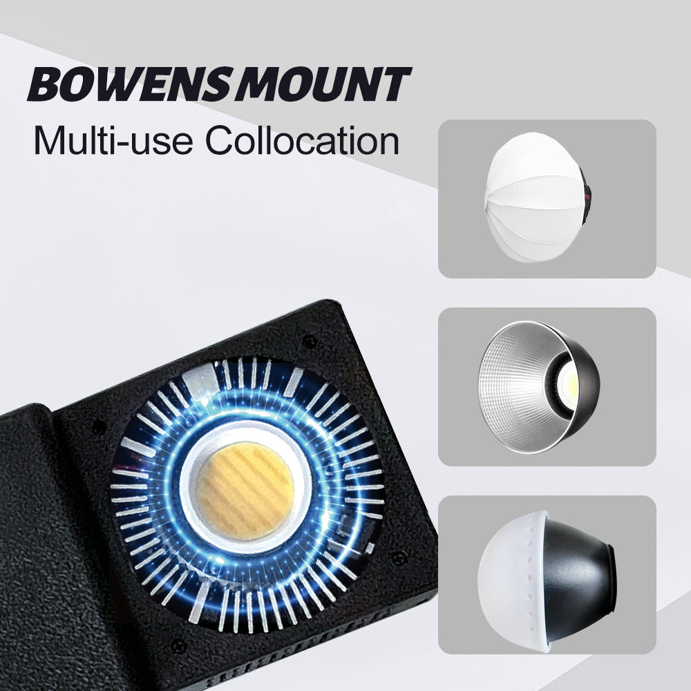 Hridz 100W Portable Pocket-Sized Video Light COB Bi-Color LED 2800K-6800K Studio Photography Fill Light with Softbox & Reflector