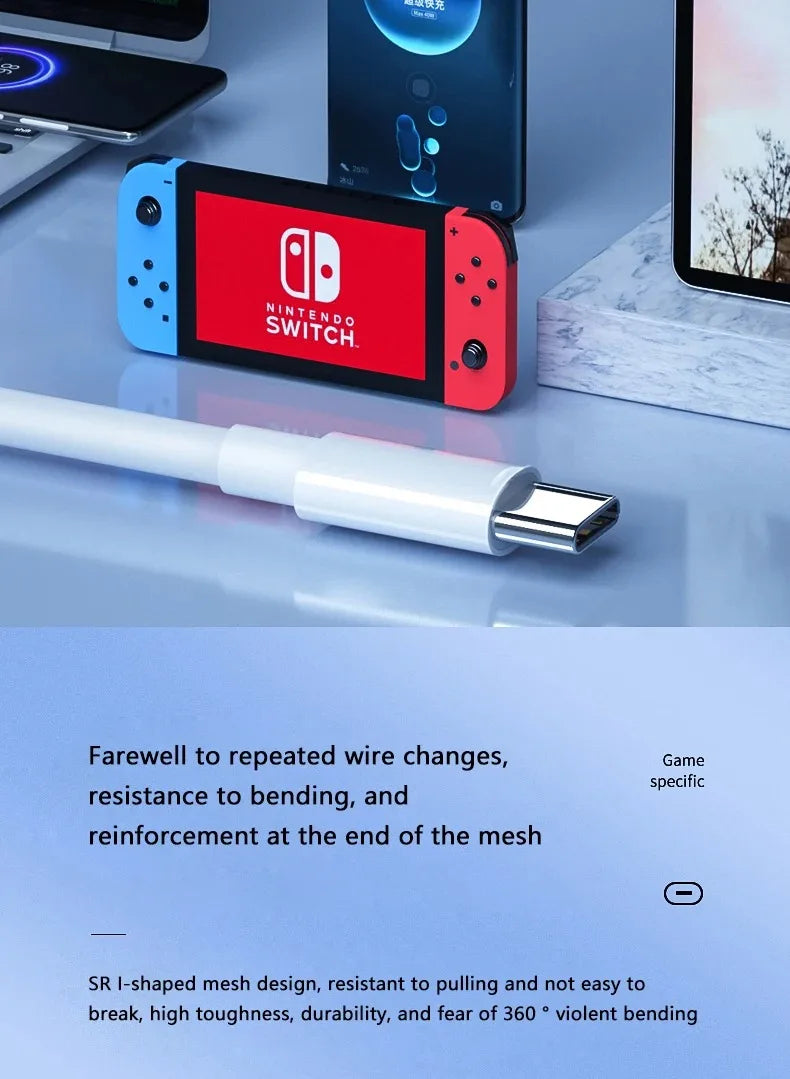 Hridz 100W USB Type-C To Type-C Cable PD Fast Charging Cable For Android Samsung