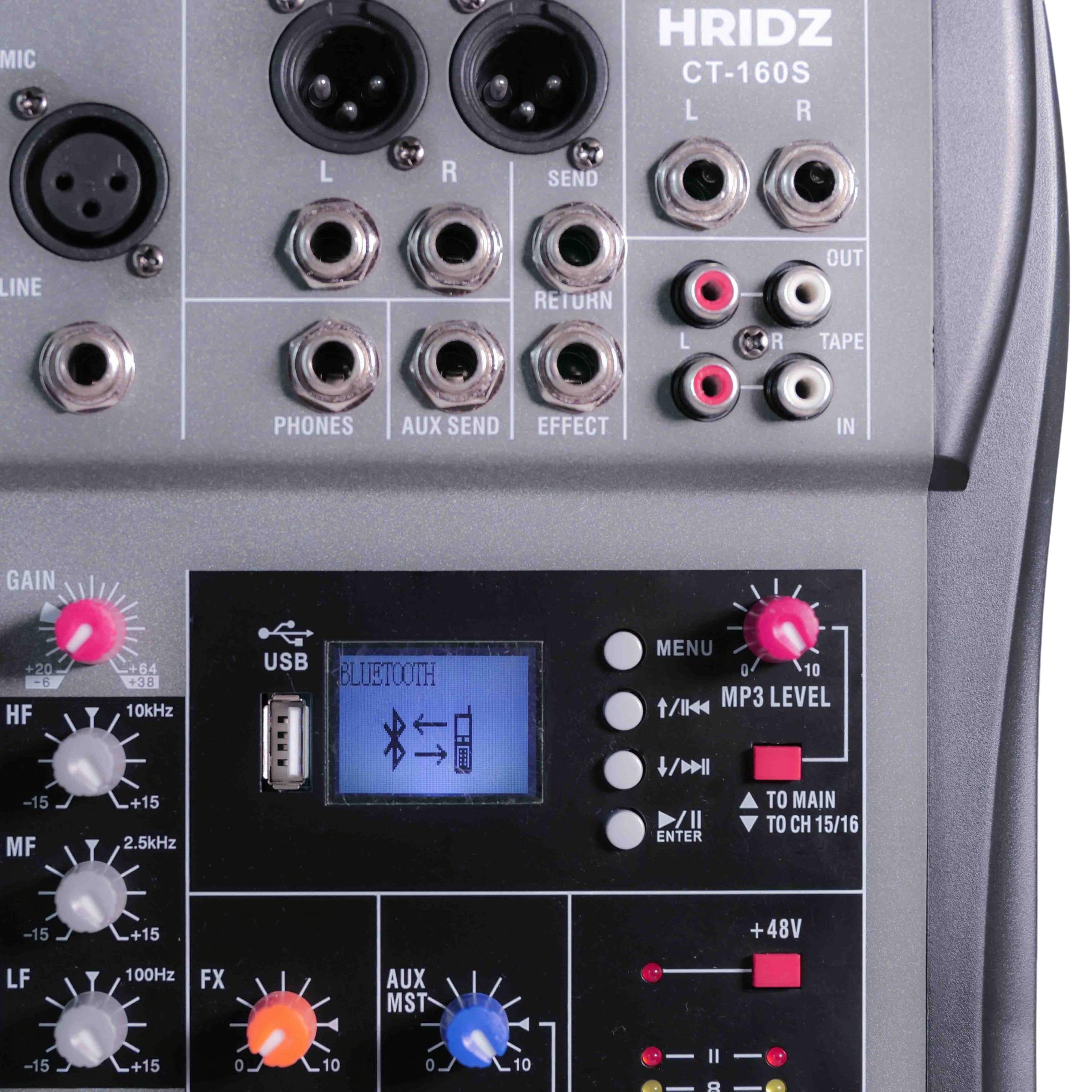 Hridz 16 Channel DJ Karaoke Audio Sound Mixer Mixing DJ Console USB with 48V Phantom Power
