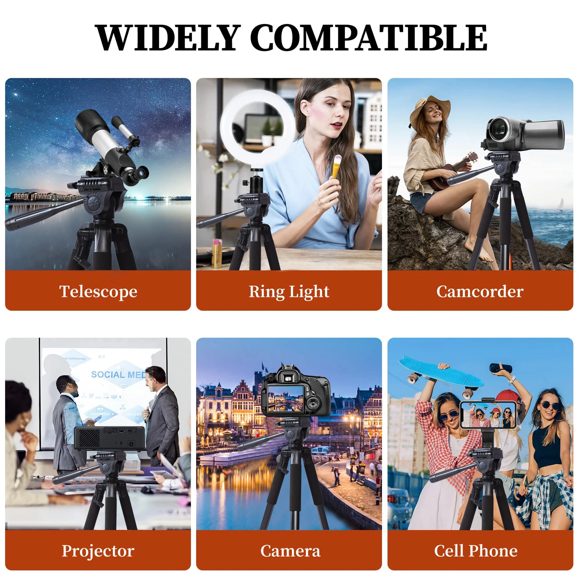 Hridz 175cm Portable Aluminium Alloy Camera Tripod with 3-Way Swivel Pan Head & Carry Bag – Lightweight Travel Tripod for DSLR, Mirrorless & Video Camcorders