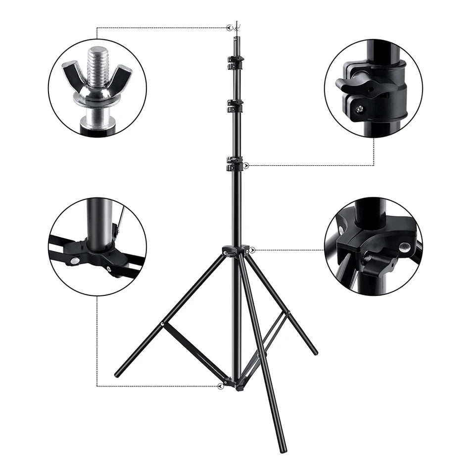 Hridz 2.6m*3m Heavy Duty Photography Backdrop Support System for Quality Photoshoot Background Video Studio