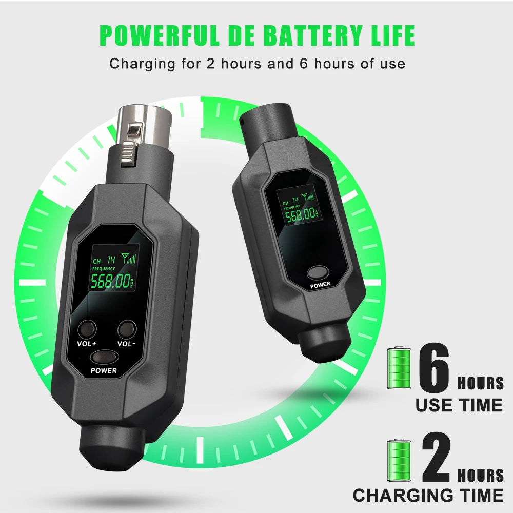 Hridz 2 in 1 Wireless UHF Microphone XLR Converter For Microphone Mixer Speaker Transmitter & Receiver