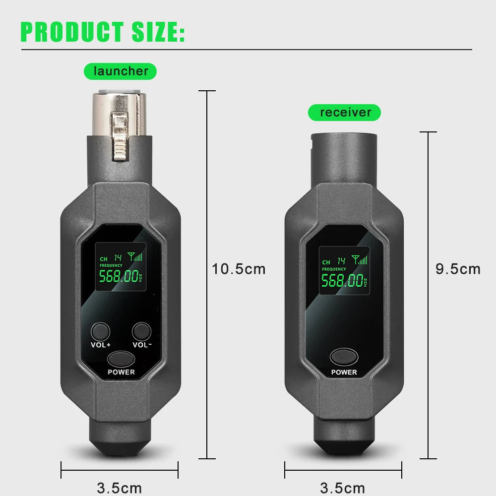 Hridz 2 in 1 Wireless UHF Microphone XLR Converter For Microphone Mixer Speaker Transmitter & Receiver