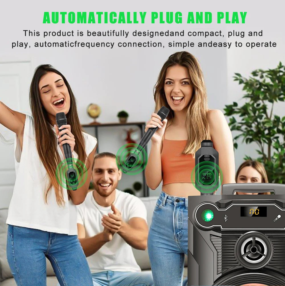 Hridz 2 in 1 Wireless UHF Microphone XLR Converter For Microphone Mixer Speaker Transmitter & Receiver