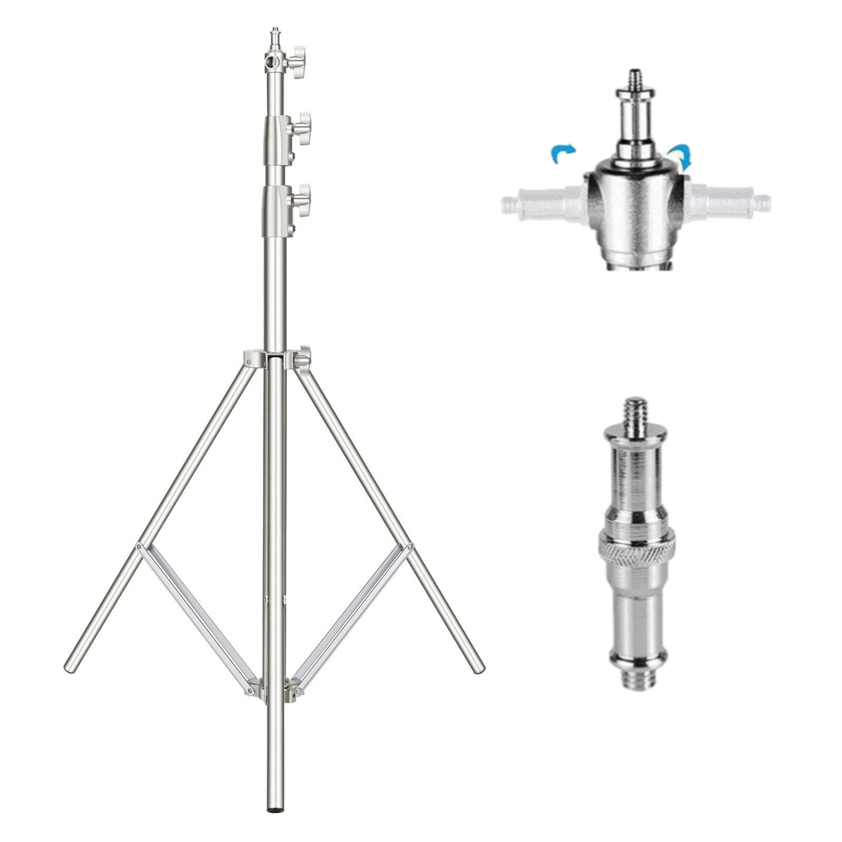 Hridz 280cm Stainless Steel Stand Heavy Duty for Light Softbox Strobe Umbrella Construction