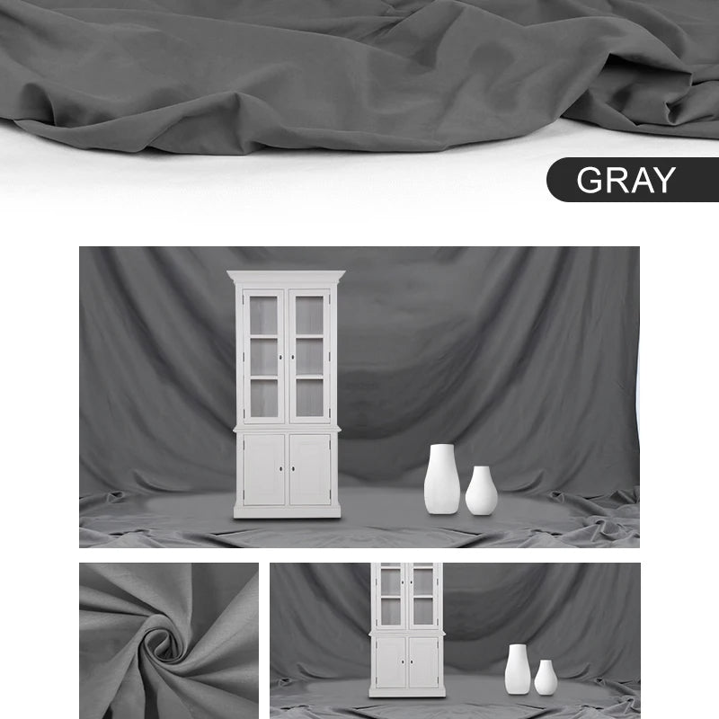 Hridz 2Mx3M Gray Muslin Backdrops for Photography Background -Pocket model