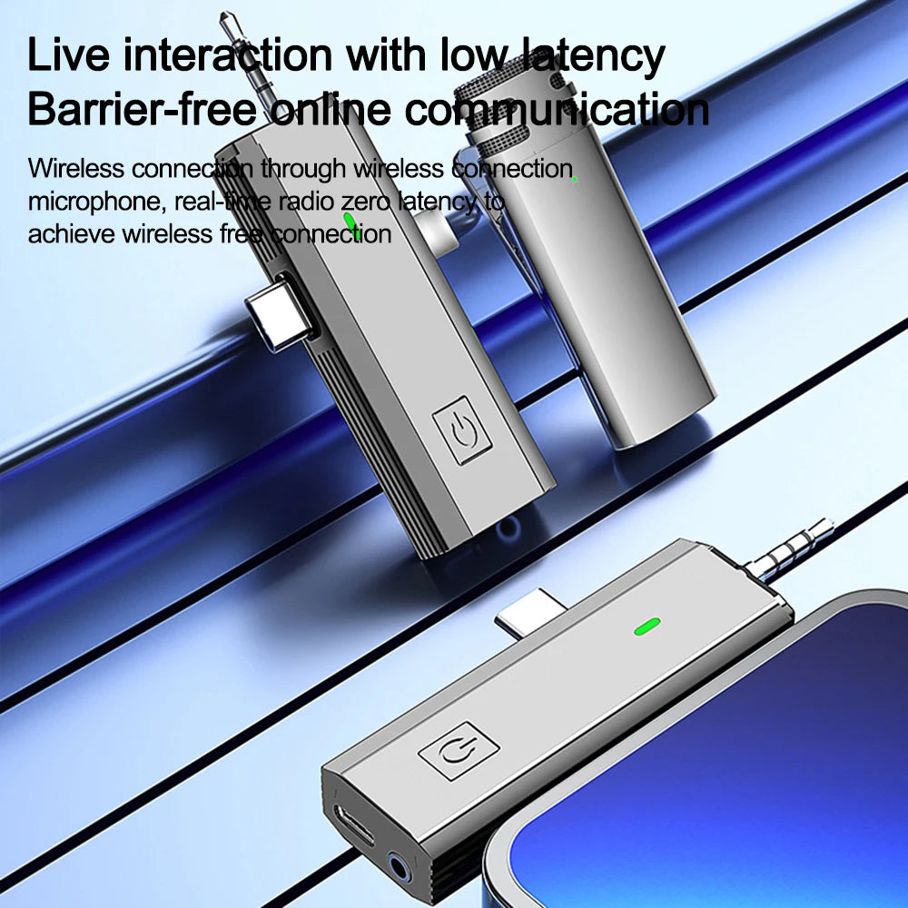 Hridz 3 In 1 Wireless Lavalier Lapel Microphone Set For Iphone Android SLR Camera