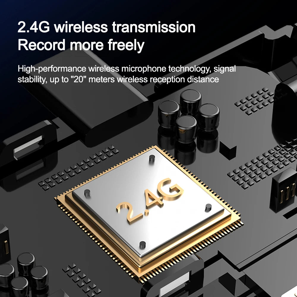 Hridz 3 In 1 Wireless Lavalier Lapel Microphone Set For Iphone Android SLR Camera