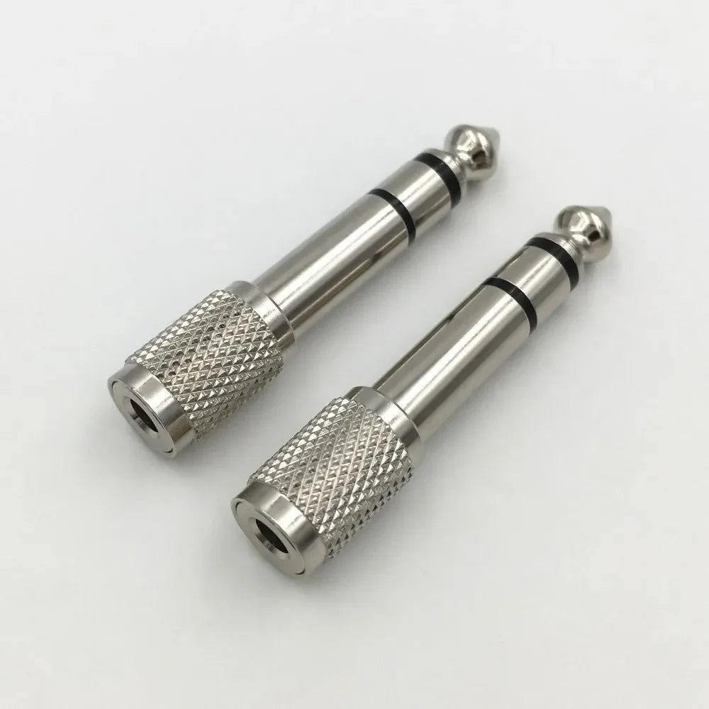 2Pcs Hridz 3.5mm Headphone Stereo to 6.35mm Jack Adapter for Earphone 1/4" Guitar
