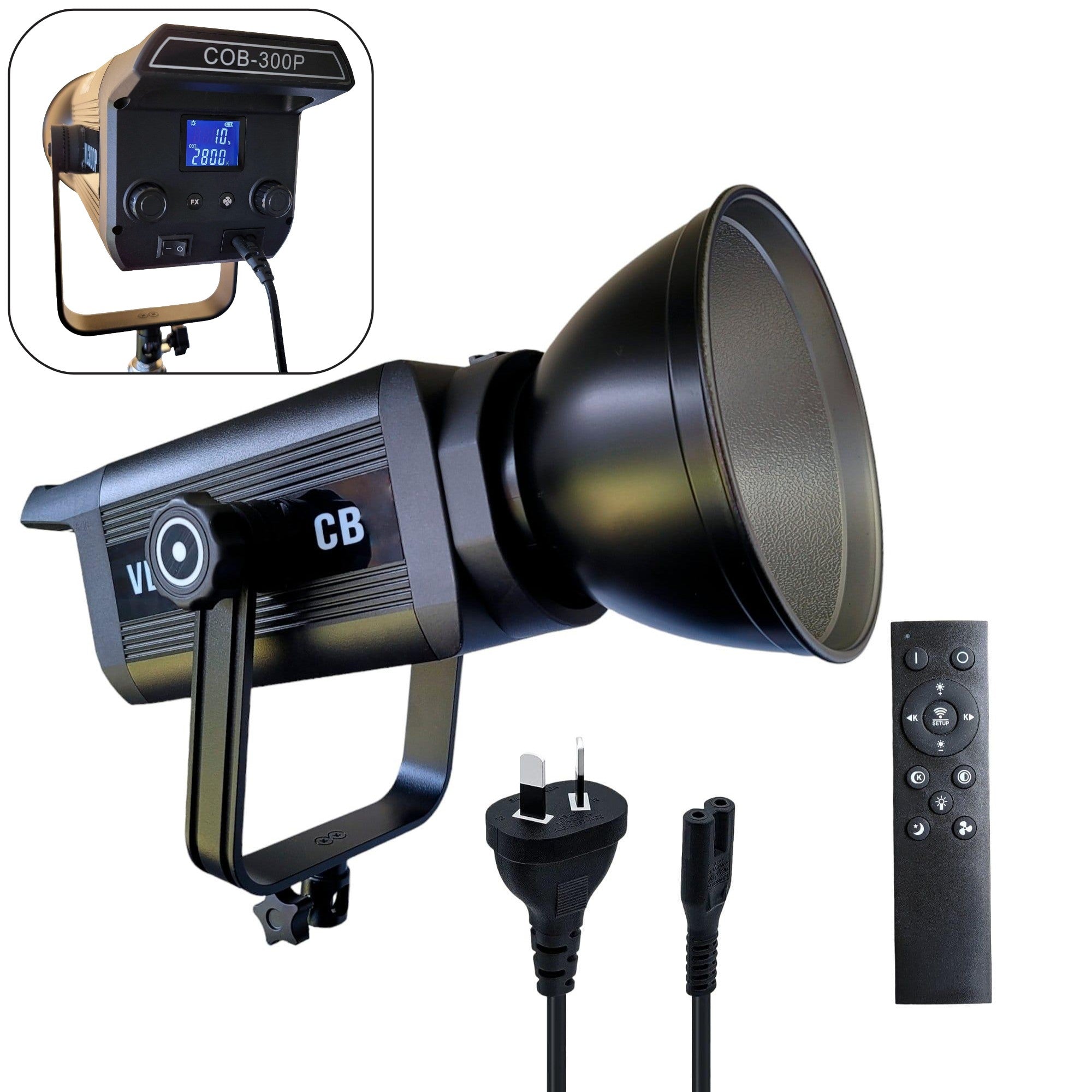 Hridz 300W Video LED Light Ultra Bright Bi-Color COB Bowens Mount For Filmmaking Photography Stage