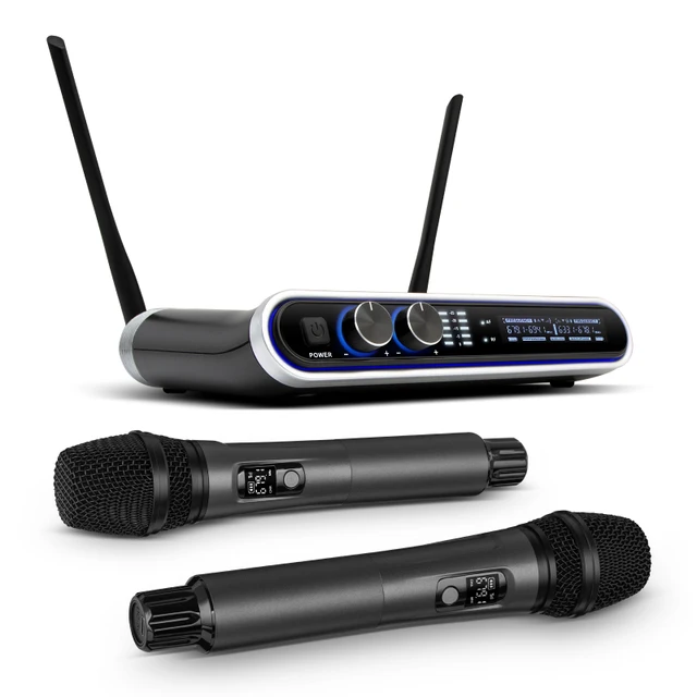 Hridz 8-Channel Karaoke Stereo Audio Mixer & 100m Range UHF Wireless Microphone Bundle