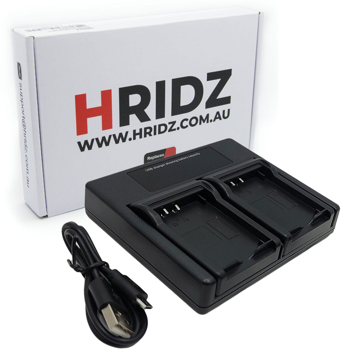 Hridz AHDBT-401 Battery Charger for GoPro HERO4 Black & Silver