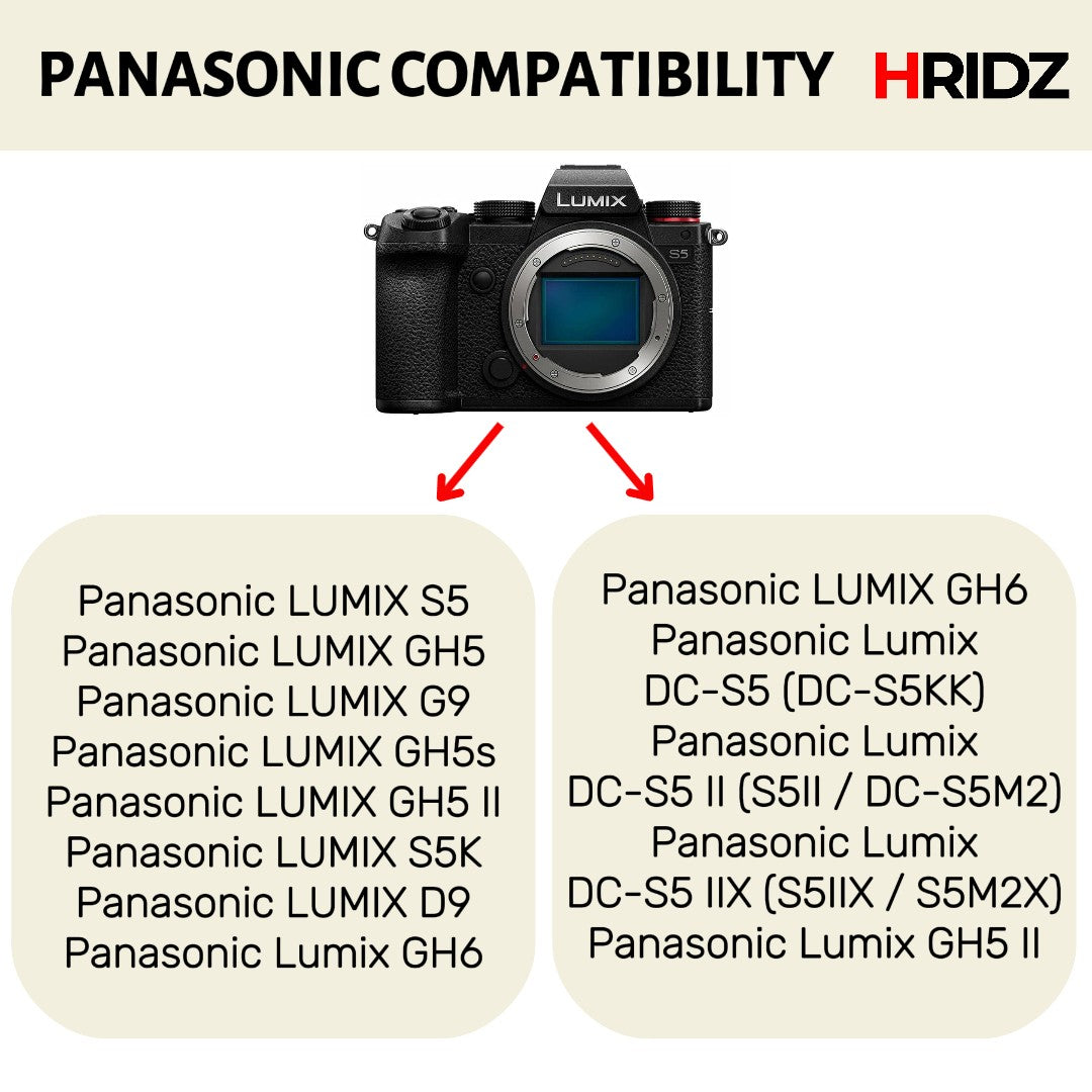 Hridz BLK22 Batteries & Charger Set for Panasonic Lumix G9 S5 GH6 GH5 GH5s & BLF19