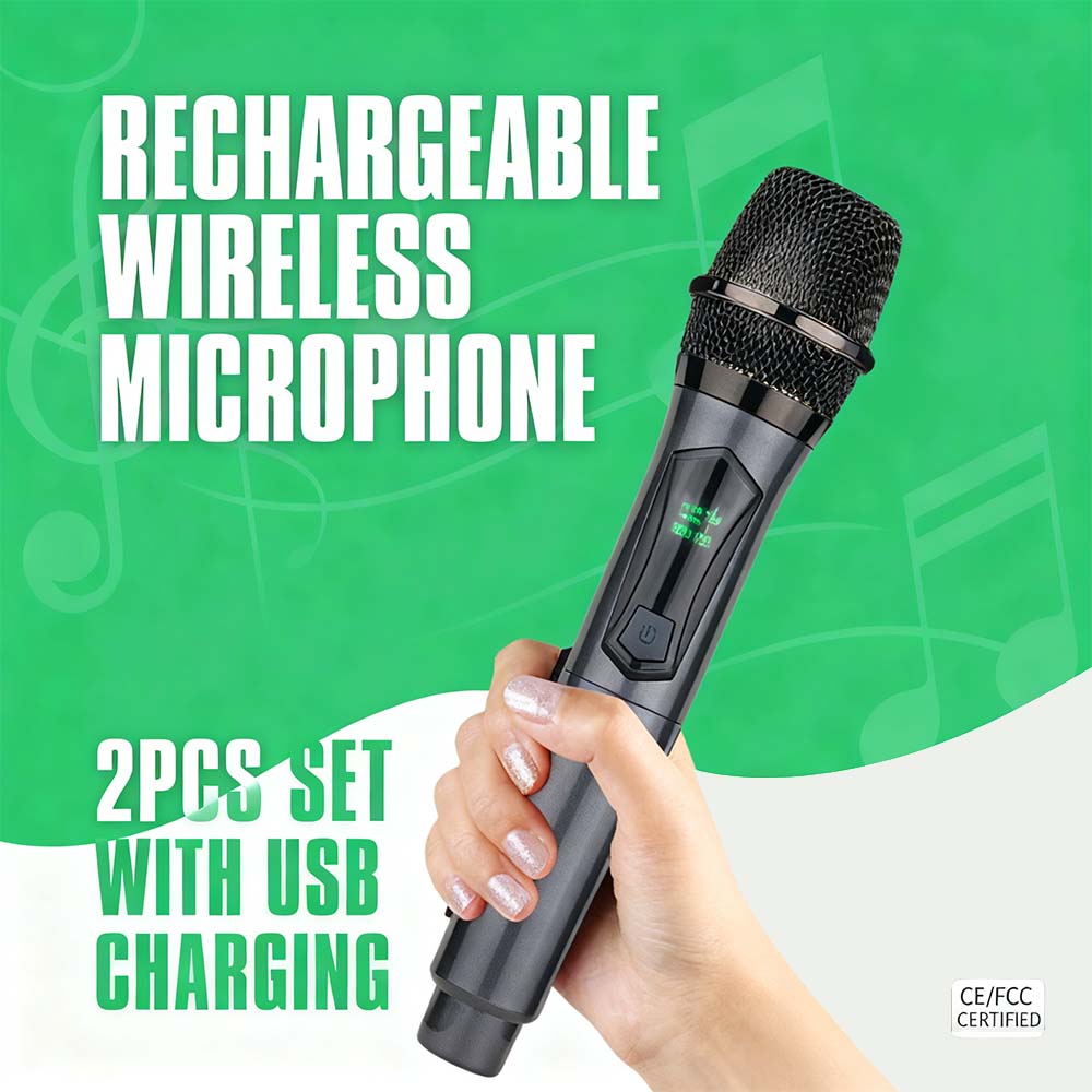 Hridz CT-80S 8 Channel Audio Mixer & U8 Dual 2.4GHz Wireless Microphone Karaoke Bundle