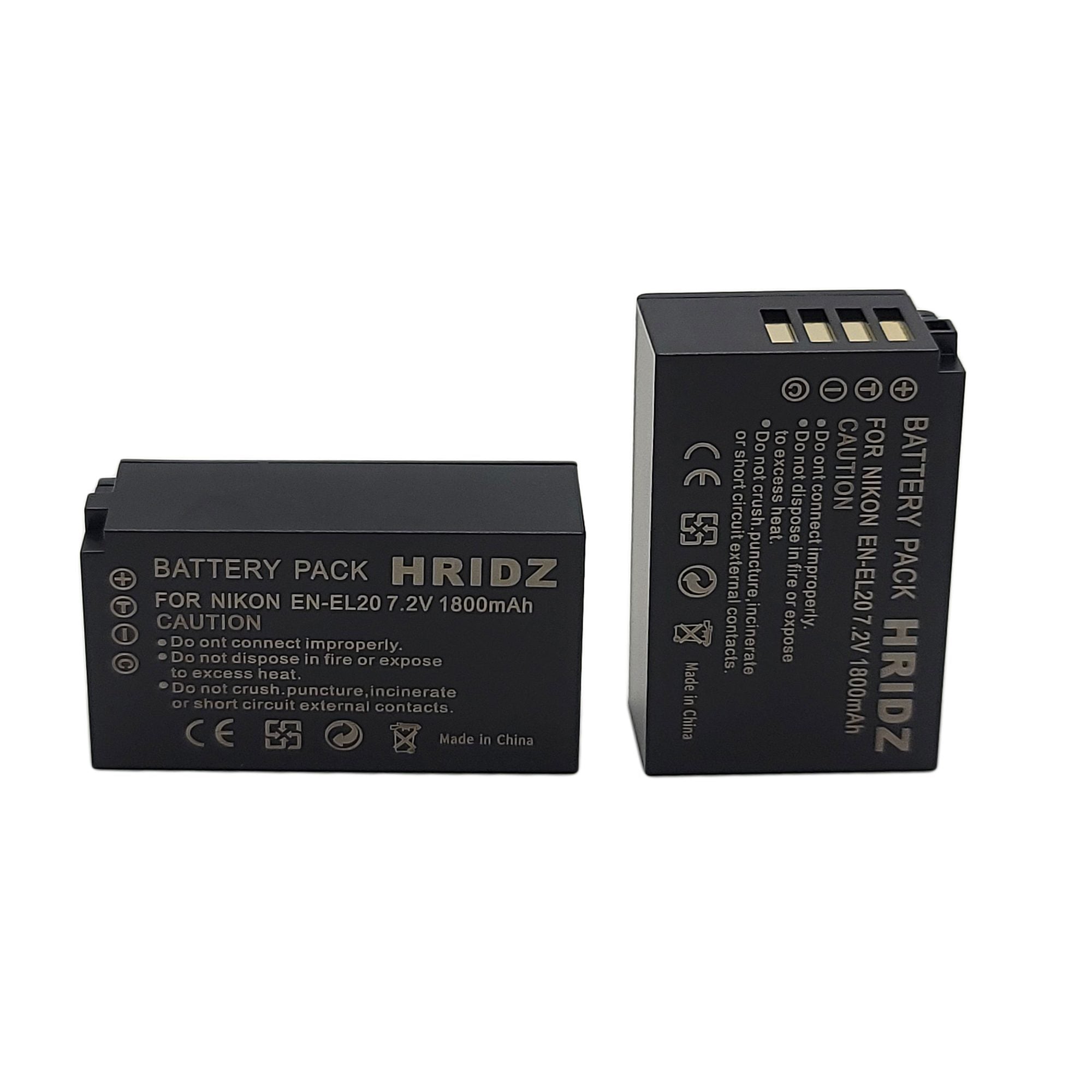 Hridz EN-EL20 Battery for Nikon EN-EL20 EL20A J1 J2 J3 S1 V3 A AW1 EL20A