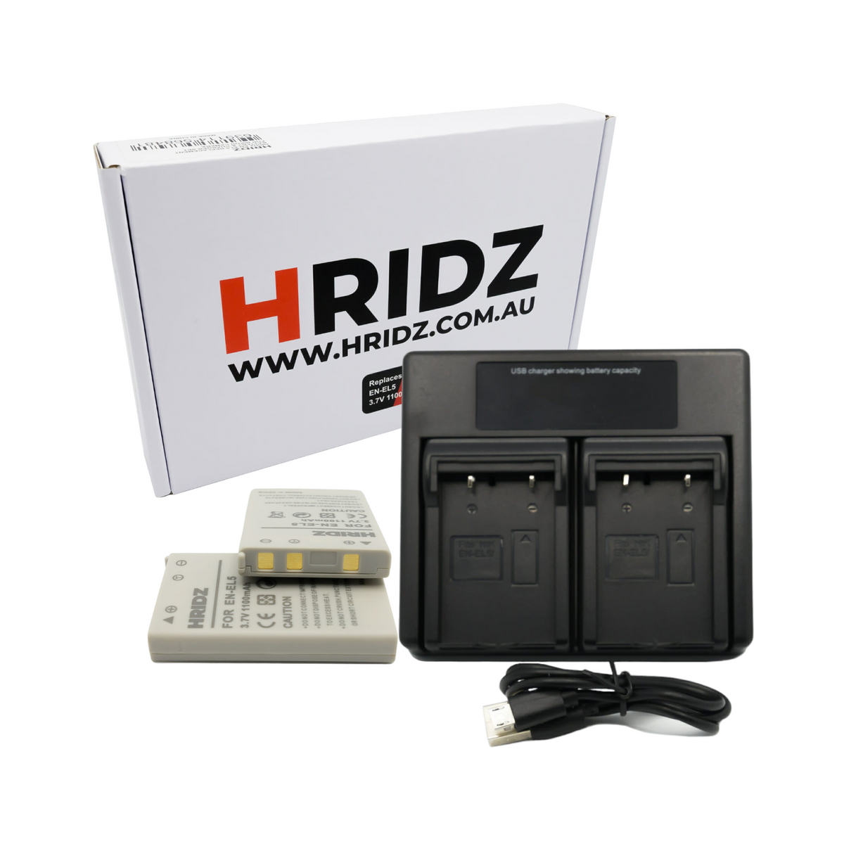 Hridz EN-EL5 2 Batteries & Dual Charger Set for Nikon Coolpix Cameras