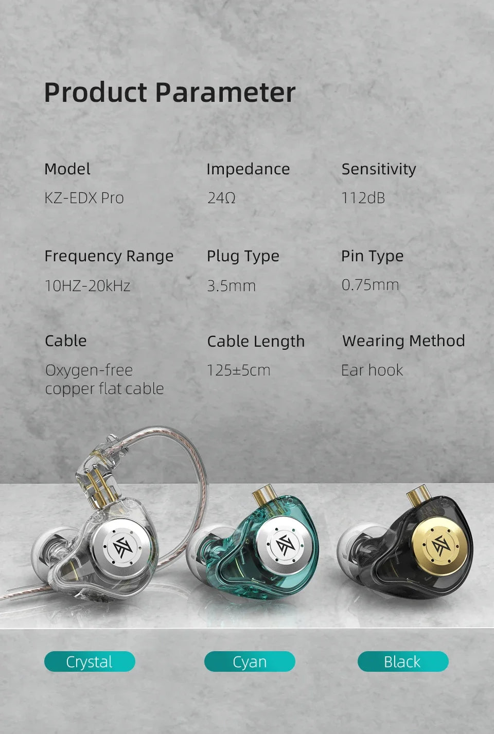 Hridz Edx Pro In ear monitors Wired Earphones No-Mic IEM HIFI Stereo Bass Music Earbuds IEM