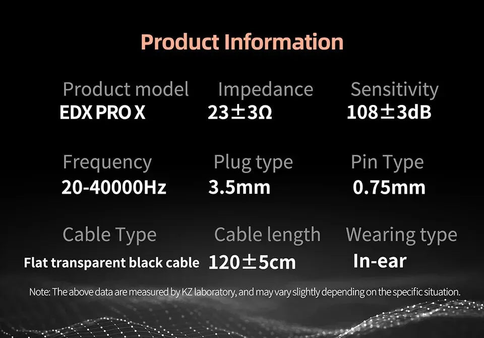 Hridz Edx Pro-x Wired IEM Earphones No-Mic HIFI Stereo Bass Music Earbuds In-Ear Sport Headphones