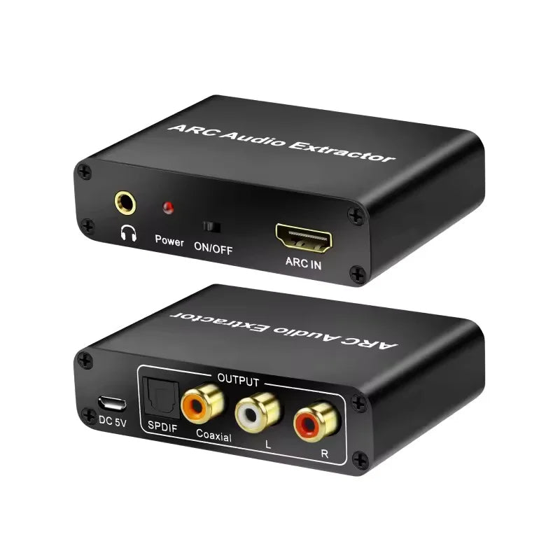 Hridz HDMI ARC Audio Extractor DAC Converter with Optical Coaxial SPDIF RCA 3.5mm Headphone Output for TV & Home Theater