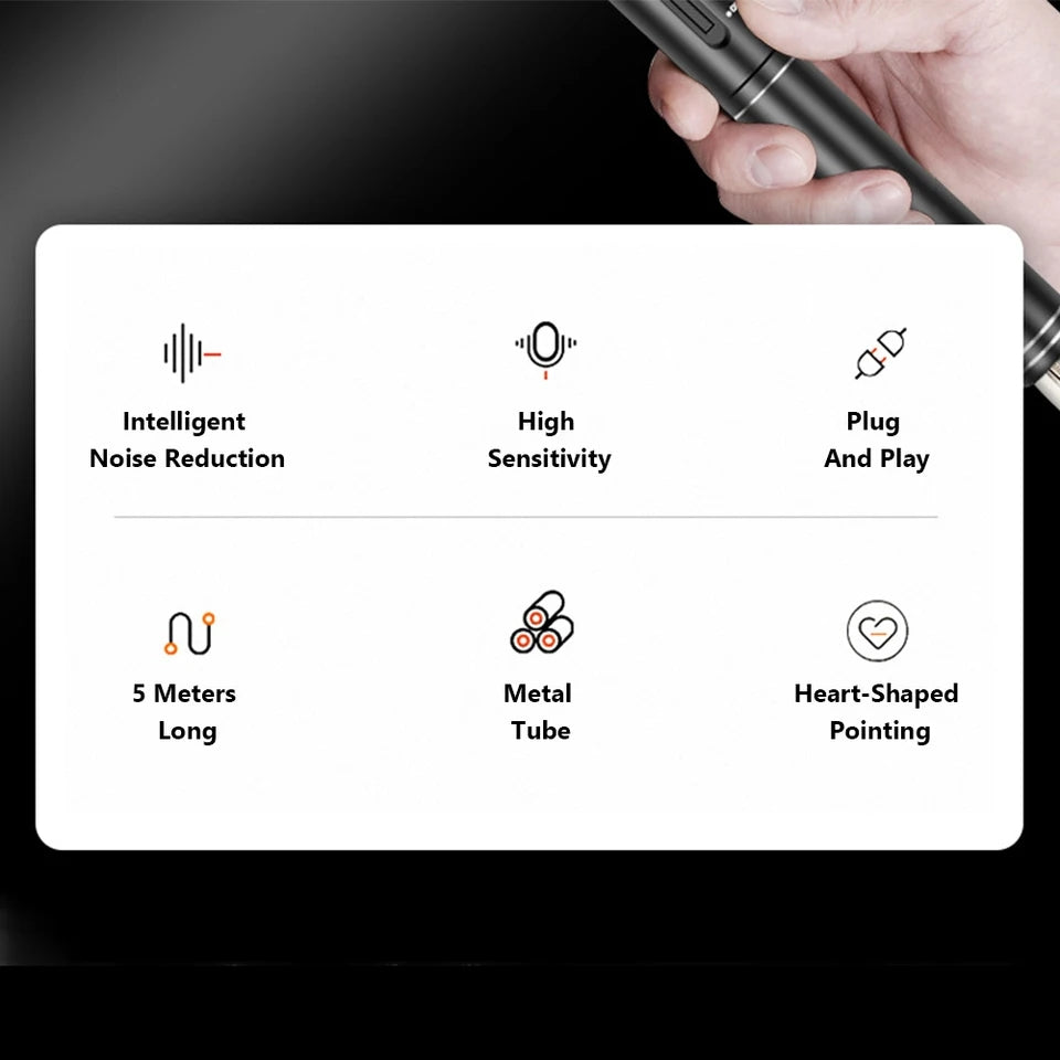 Hridz HZ-320 Shotgun Microphone Professional Recording Studio Condenser Mic for Audio Recording