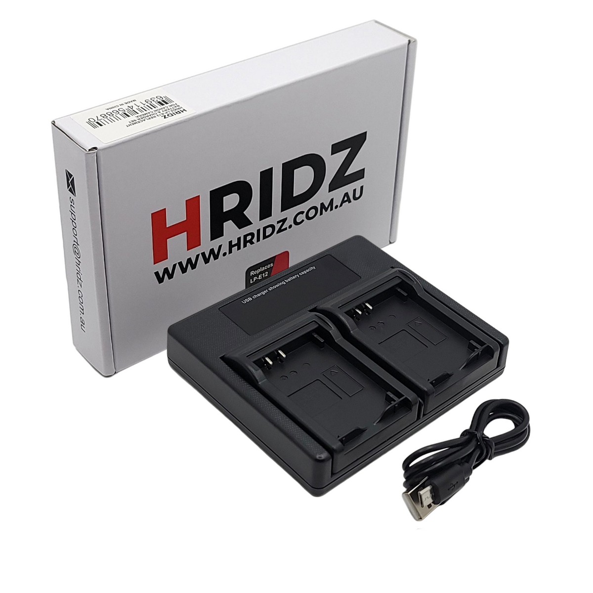 Hridz LP-E12 Dual Smart LCD Charger for Canon EOS M/M2/M10/M50/M100/M200 & PowerShot SX70 HS