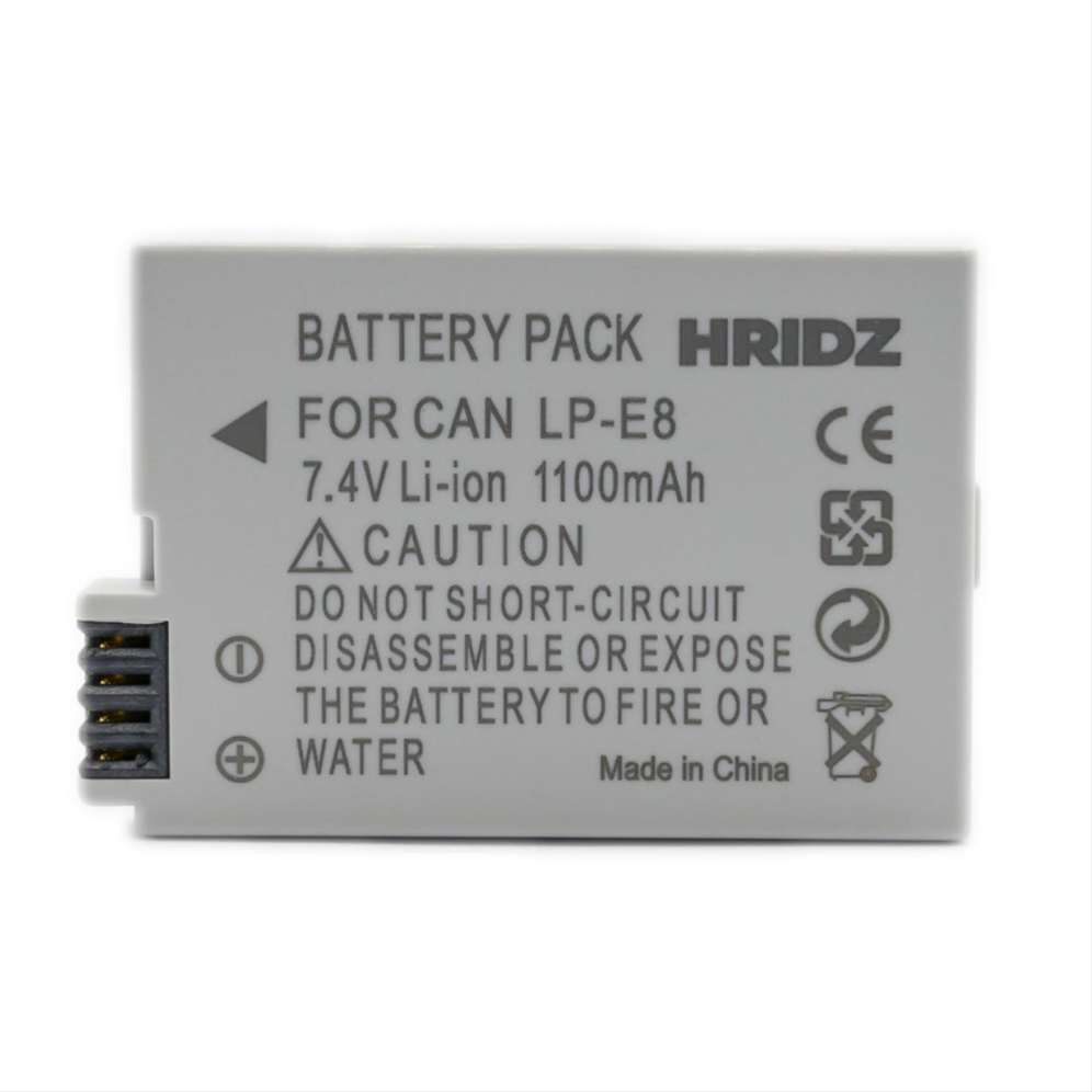 Hridz LP-E8 Replacement Battery for Canon EOS 550D/600D/650D/700D/750D & Rebel T2i-T6i