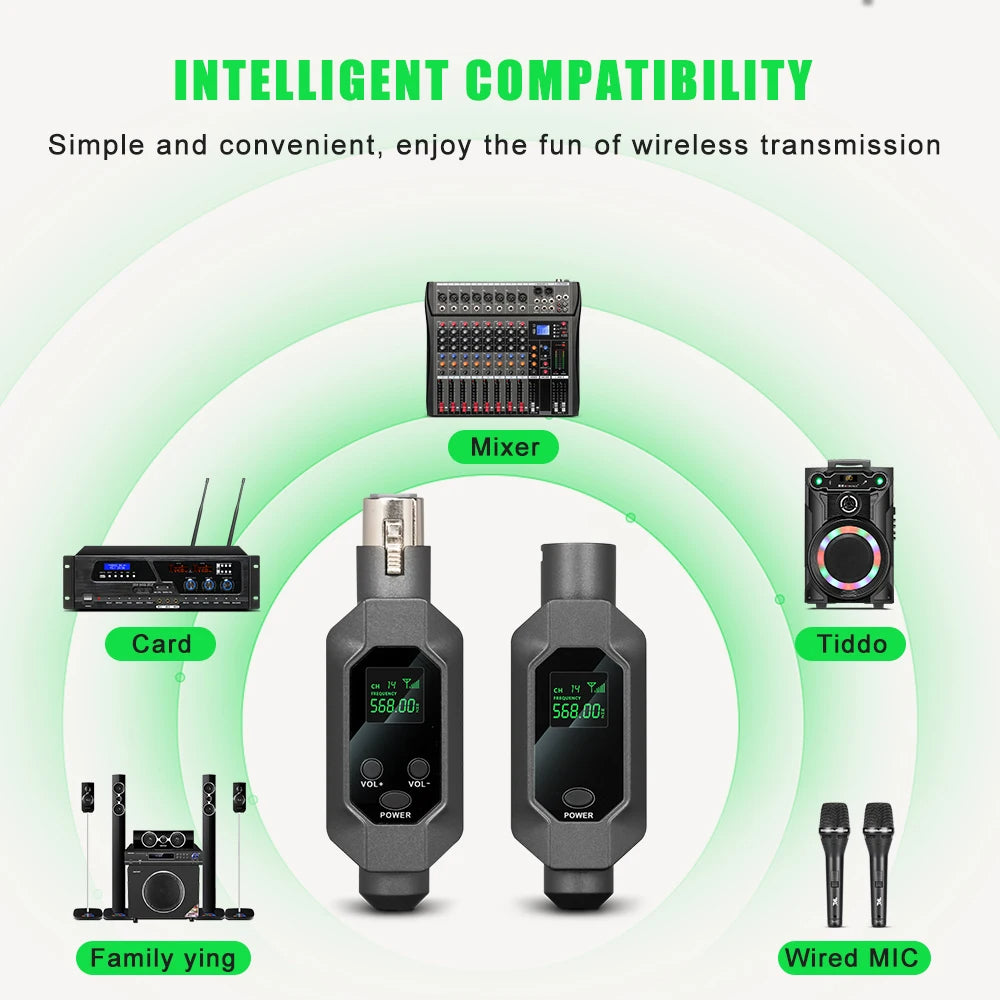 Hridz N2 UHF Wireless Microphone Converter XLR Transmitter and Receiver