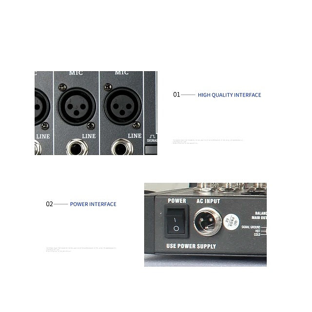 CT-120S Professional Audio Mixer for Karaoke - Pro 12-Channel Outdoor Sound Mixing Console