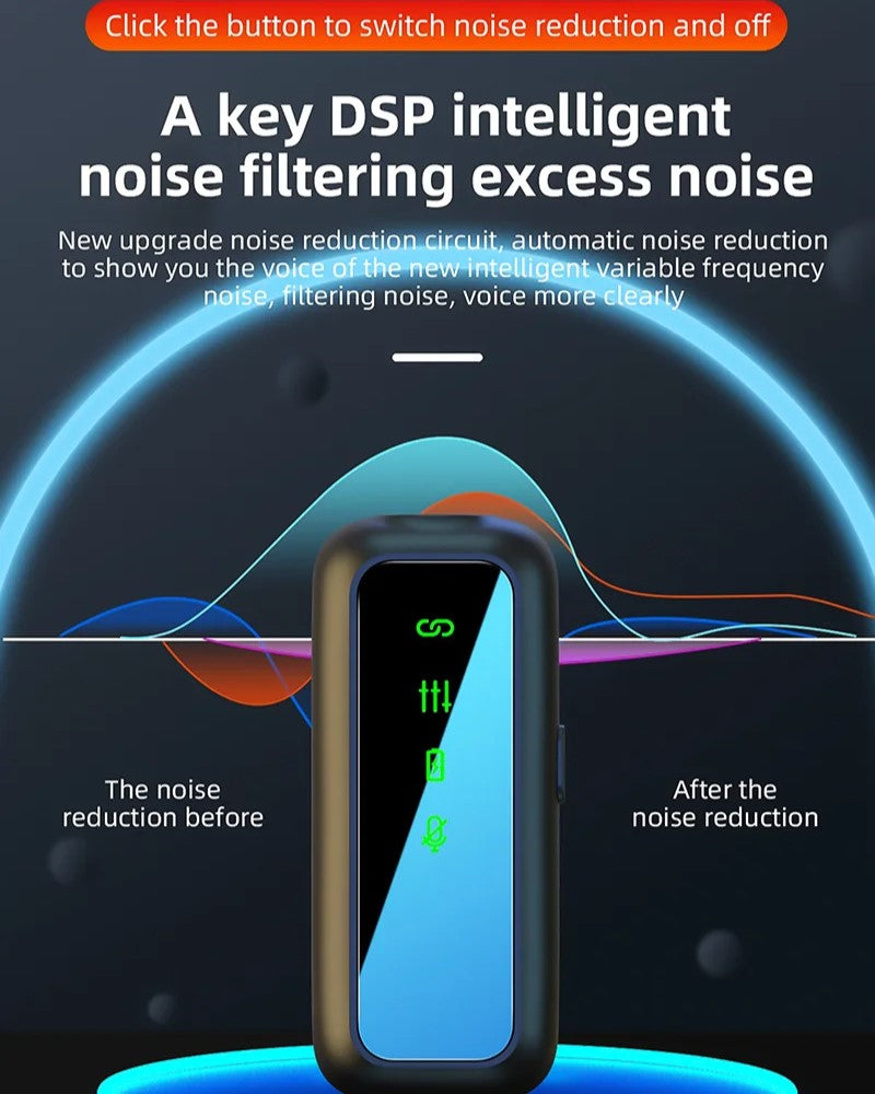 Hridz Proffesional 2in1 Portable Wireless Microphone 2.4g Dual Microphone for Vlog Singing Teaching Recording