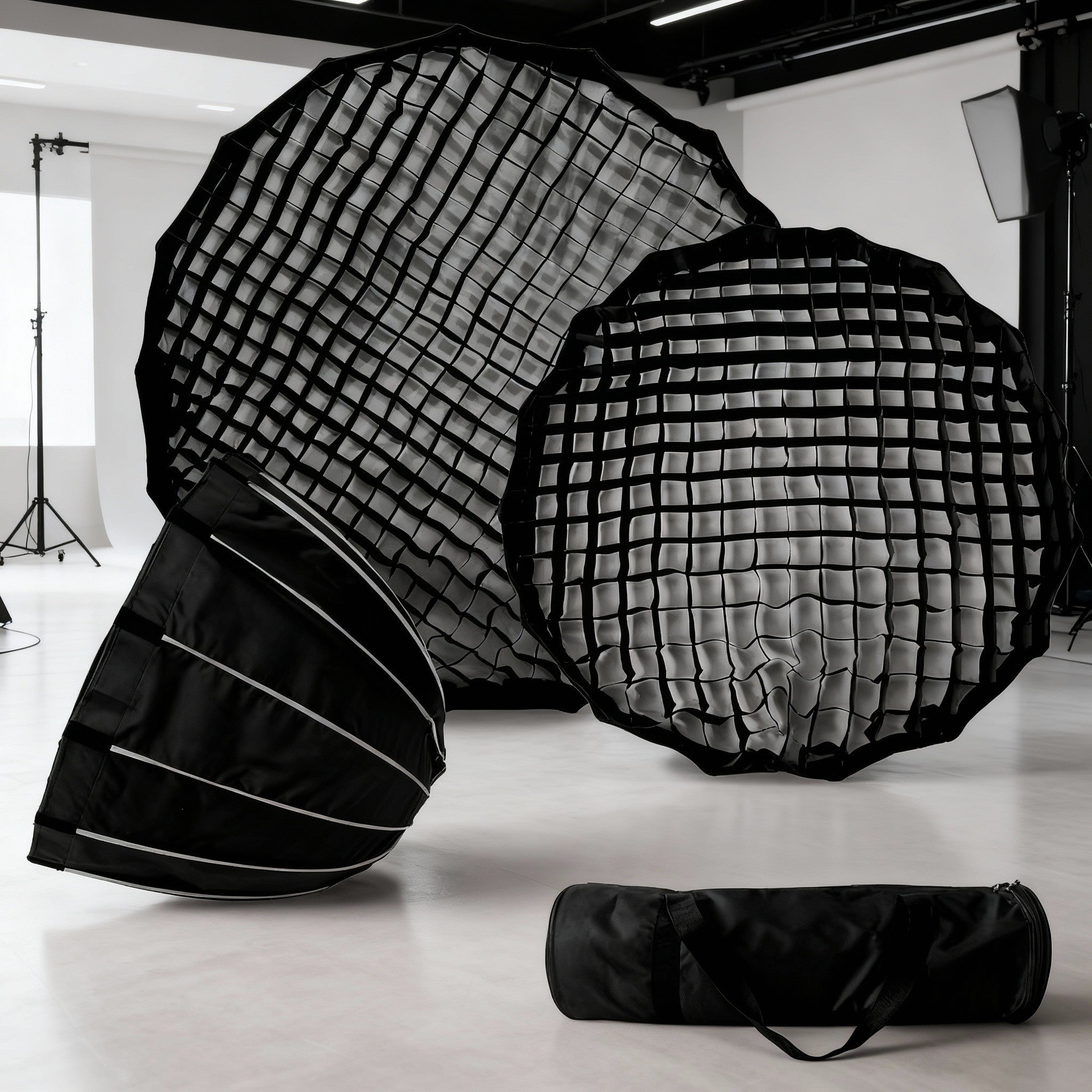 Hridz Quick-Setup Octagon Softbox with Bowens Mount for Studio Flash & LED Video Light – 65cm / 90cm with Grid & Diffuser Cloth