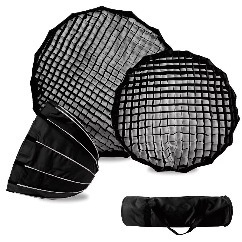 Hridz Quick-Setup Octagon Softbox with Bowens Mount for Studio Flash & LED Video Light – 65cm / 90cm with Grid & Diffuser Cloth