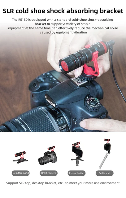 Hridz MG1 Cardioid Shotgun Lavalier Microphone For Camera Smartphone