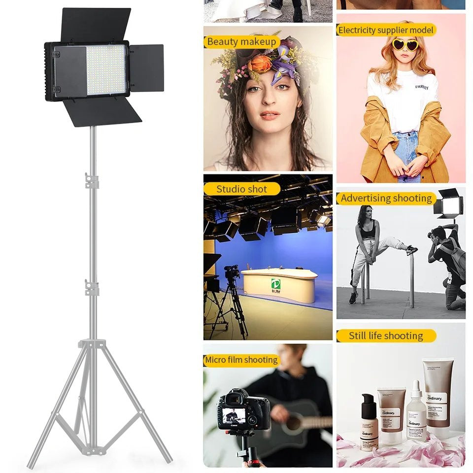 Hridz RGB LED Video Light β Dimmable Bi-Color, Adjustable RGB, Remote-Controlled Studio Lights for Photography