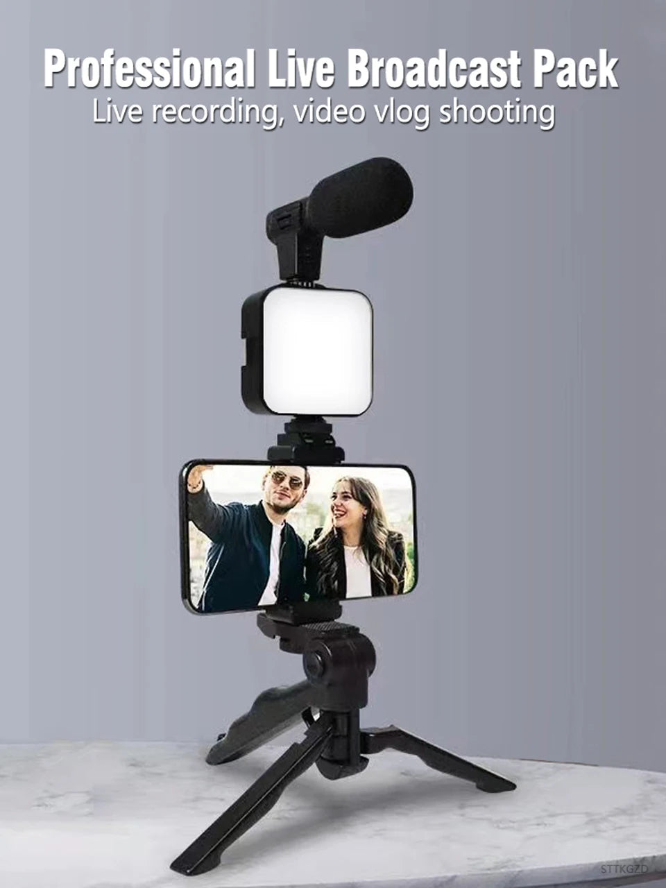 Hridz Smartphone Vlogging Kit with Tripod, LED Fill Light & Microphone – TikTok, YouTube & Live Streaming Starter Kit