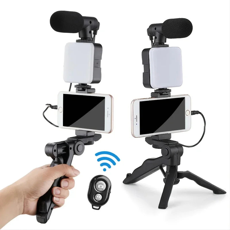 Hridz Smartphone Vlogging Kit with Tripod, LED Fill Light & Microphone – TikTok, YouTube & Live Streaming Starter Kit