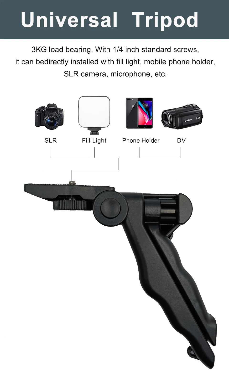 Hridz Smartphone Vlogging Kit with Tripod, LED Fill Light & Microphone – TikTok, YouTube & Live Streaming Starter Kit