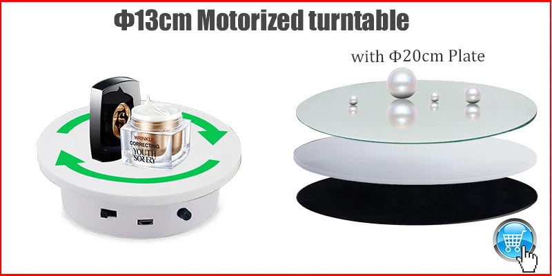 Hridz Turntable Electric Mirror Display Stand 360 Rotate Speed 15Kgs Capacity Exhibition Motorized Base